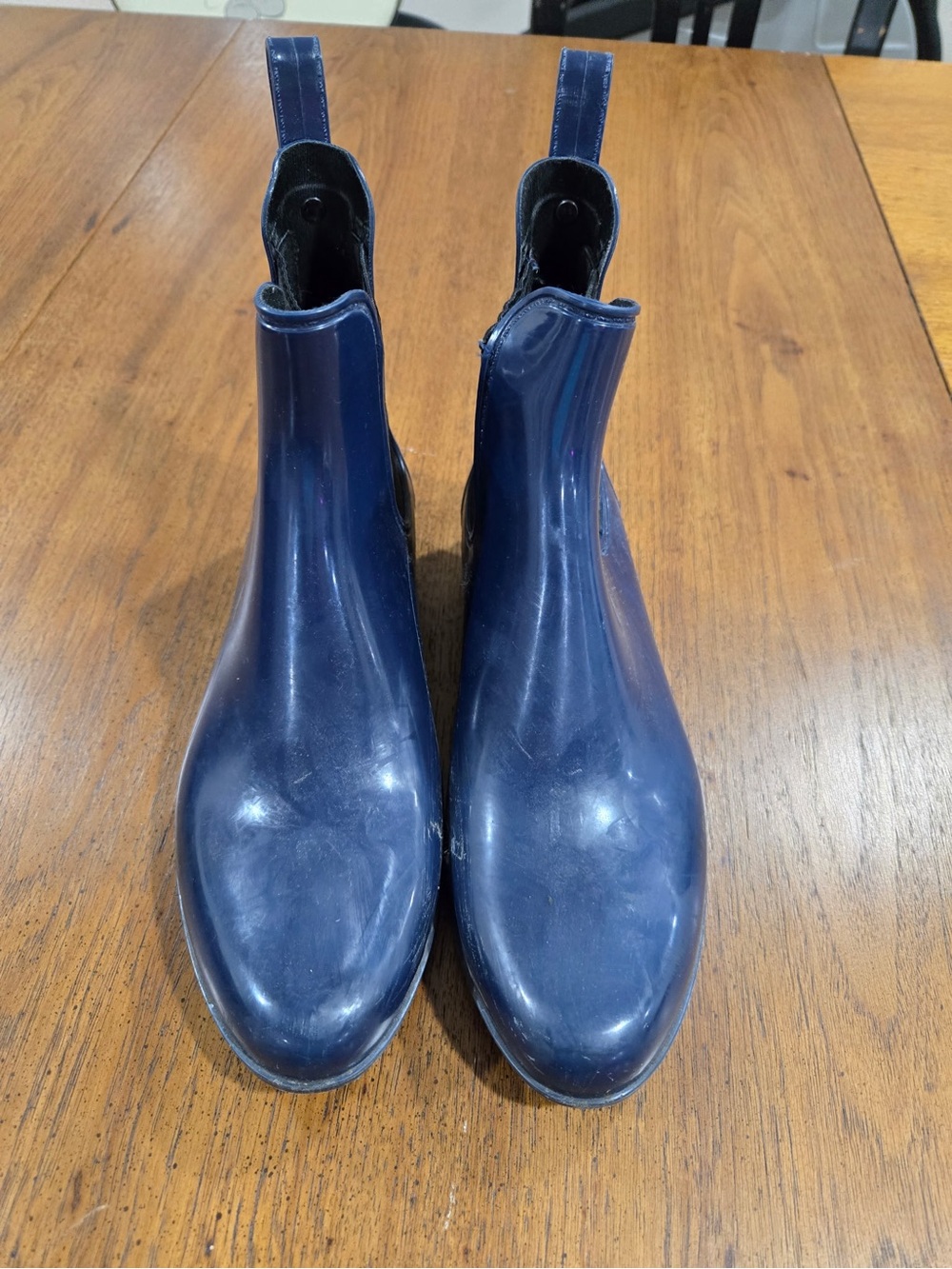 Sam Edelman Navy Glossy Chelsea Ankle Rain Boots